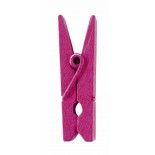 Sachet de 24 mini pinces en bois, Fuchsia