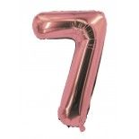 P'TIT Clown re70127, Ballon alu mylar 30cm CHIFFRE 7, Or rose