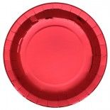 SANTEX 7169-7, Lot de 10 assiettes en carton brillantes 26 cm, Rouge