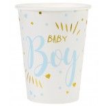 SANTEX 7253-6, Sachet de 10 gobelets Baby shower métal bleu