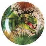 Lot de 10 Assiettes Dinosaure T-Rex carton 22,5cm