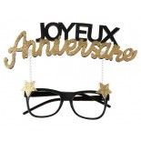 SANTEX 7367-3, Lunettes pailletées Joyeux Anniversaire Etincelant, Or