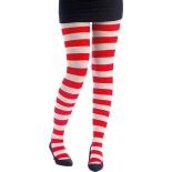 P'TIT Clown re74716 - Collants opaques rayés rouge et blanc