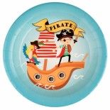 SANTEX 7520-99, Paquet de 10 Assiettes Pirate enfant colorées