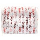 Bolduc Joyeux Noël 10mm x 25 m BLANC/rouge