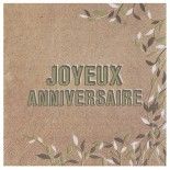 SANTEX 7863-26, Lot de 20 serviettes Joyeux Anniversaire végétal en papier