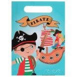 SANTEX 7896-99, Lot de 10 sacs cadeau en papier Pirate