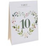 SANTEX 7944-10, Sachet de 10 marque-Tables numérotés de 1 à 10 Mariage végétal