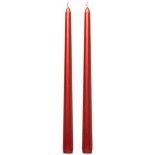 Set de 2 bougies Flambeau 30cm, Rouge métallisé