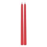 Chaks 80294-02, Set de 2 bougies Flambeau 30cm, Rouge