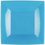 Paquet de 8 assiettes plastique, TURQUOISE 23 cm