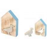 Chaks 80609, Maison en bois 12cm avec Mouette insérée