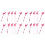 Chaks 80647, Set de 20 Piques Flamants roses en plastique 8 cm