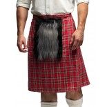 Kilt écossais MacKenzie adulte avec fourrure, Rouge