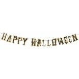 Guirlande Lettres Happy Halloween 2m noir/or