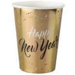 Lot de 10 Gobelets Happy New Year 27cl, Or