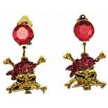 Chaks 83 251212, Boucles d'oreilles Pirate, Or/rouge