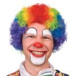 Perruque clown, bouclée multicolore