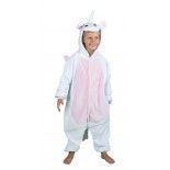 Party Pro 862301S, Déguisement Kigurumi licorne blanche/rose enfant 7/9 ans