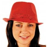chapeau borsalino sequin rouge