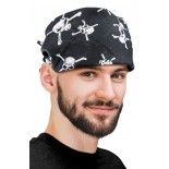 Bandana pirate têtes de mort, noir et blanc