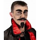 P'TIT Clown re89222 - Moustache + barbichette + sourcils diable, noire