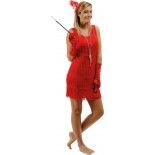 P'TIT Clown re90265 - Déguisement adulte robe charleston rouge taille S/M