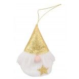 Chaks 90823-37, Père Noël Bonnet paillettes à suspendre 10cm, Champagne