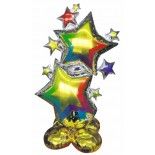 Party Pro 9232, Ballon mylar Stars and Foil 80cm, Multicolore