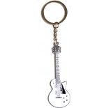 Sachet de 1 porte-clés métal Guitare rock Blanche