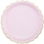 Party Pro 91324, Sachet de 8 assiettes festonnées rose pastel