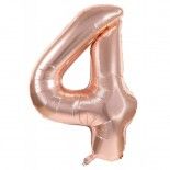 Party Pro 333794, Ballon mylar 36cm CHIFFRE 4, Rose Gold