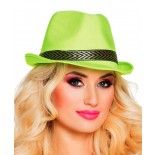 Chapeau borsalino polyester SOUPLE, néon Vert