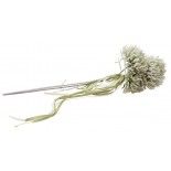 Bouquet de 3 Scabieuses avec rubans, Vert Sauge