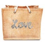 Sac Jute sequins LOVE