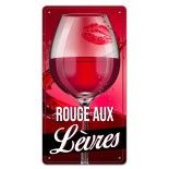 Plaque métal ROUGE AUX LEVRES 15x30cm