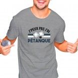 T-Shirt J'peux pas J'ai pétanque, gris taille XL