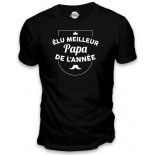 T-Shirt Élu Meilleur Papa de l'Année, noir taille L