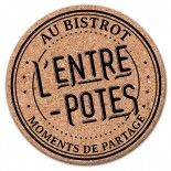 Plaque en bois et liège L'ENTRE-POTES ronde Ø 28cm