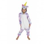 Party Pro 862313S, Déguisement Kigurumi licorne étoiles 7/9 ans