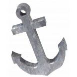 Déco Ancre Marine en bois 12cm, Gris