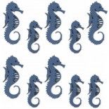 Sachet de 10 confettis Hippocampes bleus en bois
