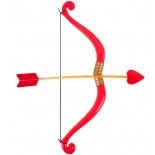 Arc de Cupidon 58cm en plastique rouge avec flèche