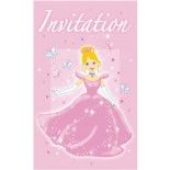 Party Pro 4012282, Sachet de 6 cartes d'invitation Princesse
