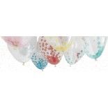 Kit de 6 ballons cristal REMPLIS DE CONFETTIS Bleus pastels