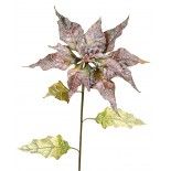 DIGE n17sr32 - Une branche de Poinsettia mauve et vert de 65 cm