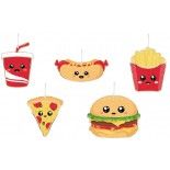 Party Pro 913656, Lot de 5 suspensions Junk Food 