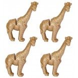 Set de 4 marque-places résine pailletée Girafe