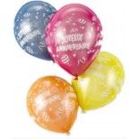 P'TIT Clown re22429 - Lot 8 ballons Joyeux Anniversaire colorés 30 cm