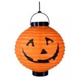 Lanterne LED Halloween orange diamètre 20 cm